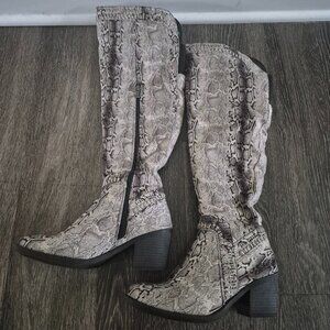 Dolly Parton Snakeskin Cowgirl Knee-High Boots
